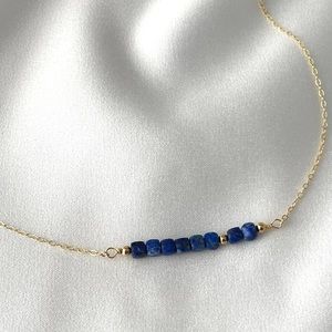 NWT Lapis Lazuli 14K Gold-Fill Dainty Necklace